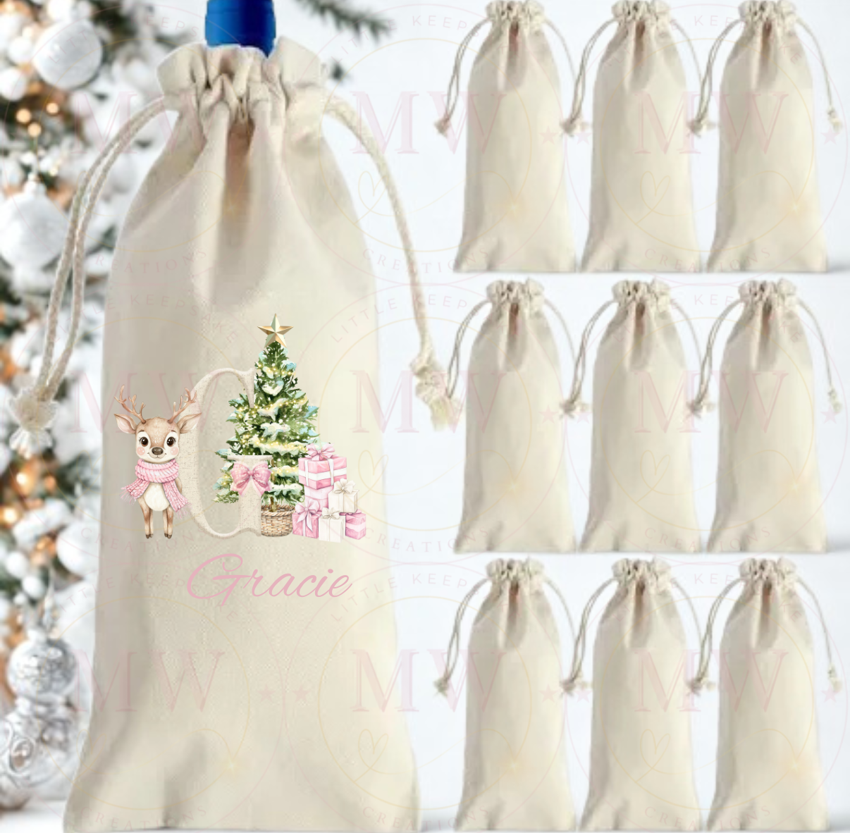 Christmas Wine Bags.