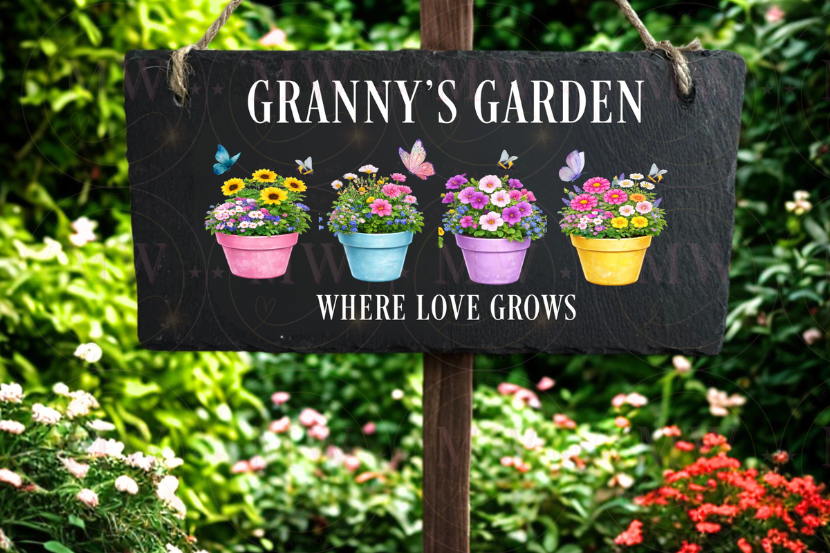 Mother’s Day Granny’s Garden Where Love Grows Black Slate.
