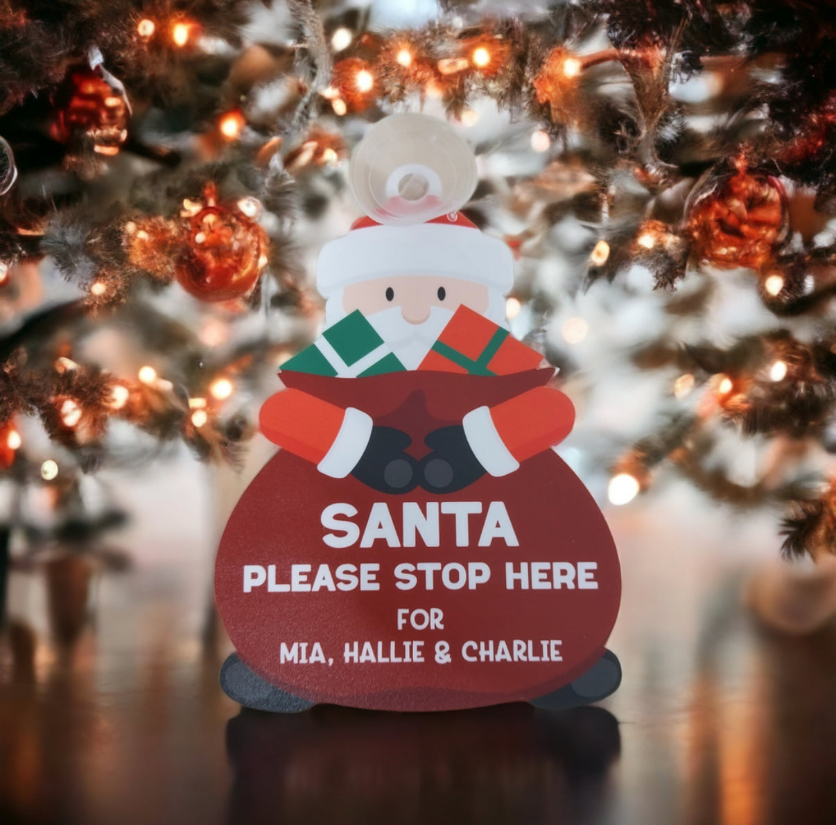 Christmas Santa Stop Here Sign.