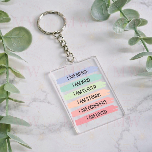 Keyring - Positivity Quote Rainbow.