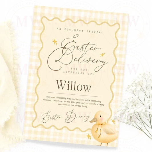 Easter Delivery Little Duck Edit Certificate.