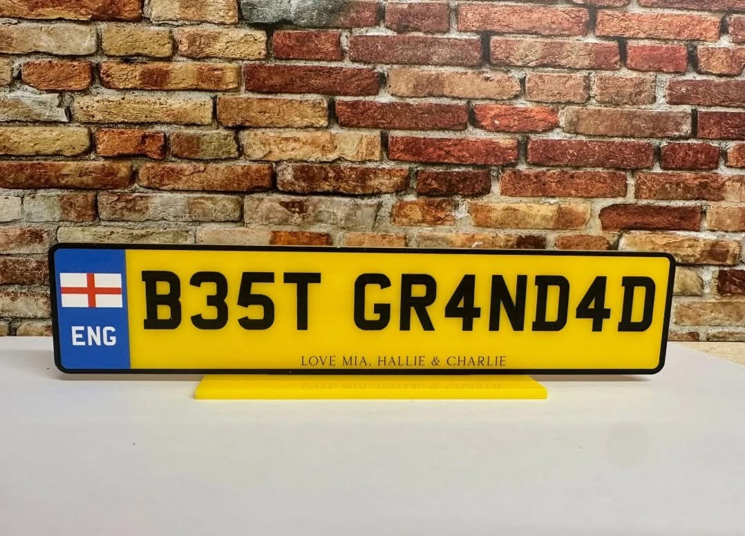 Personalised Number Plate Sign.