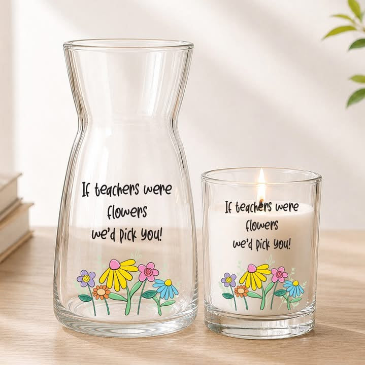 If teachers were flowers I’d pick you candle & vase bundle.