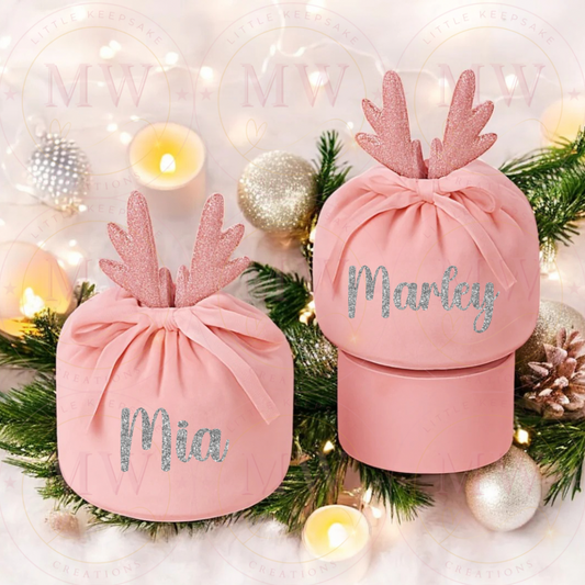 Christmas Antler Velvet Bags