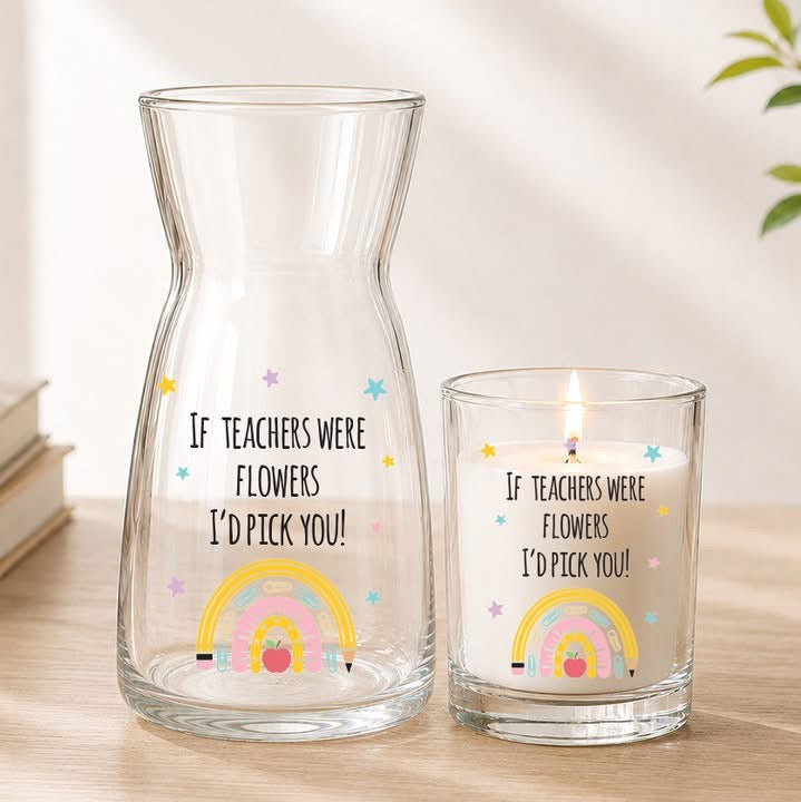 If teachers were flowers I’d pick you candle & vase bundle.