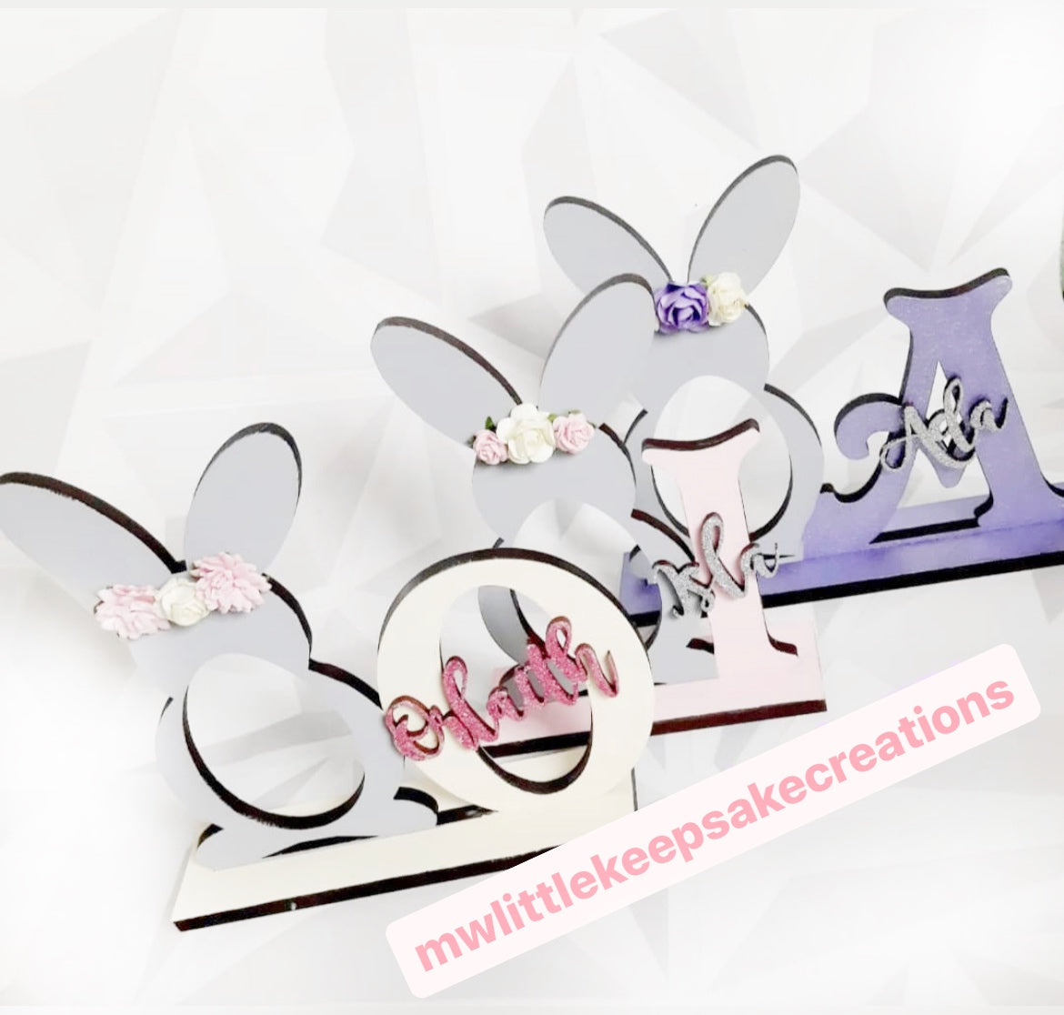 Easter Kinder Egg Holder personalised with name and initial.