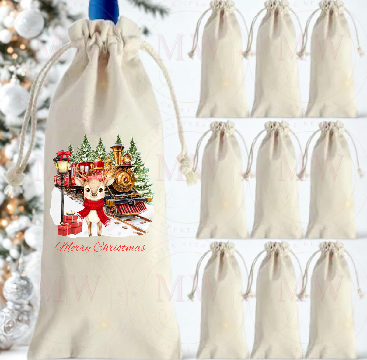 Christmas Wine Bags.