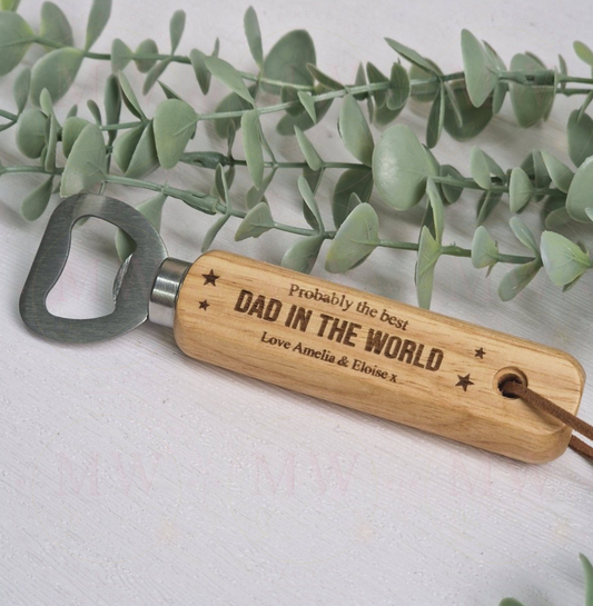 Father’s Day Wooden Engraved Bottle Opener.