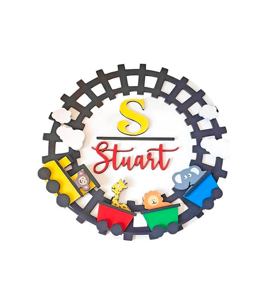 Train Track Safari Wall Plaque