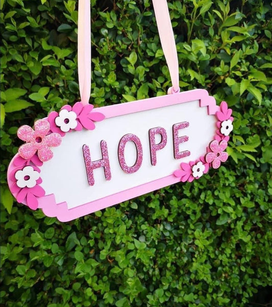 Personalised Layered Floral Girls Bedroom Wall/Door Plaque. 8 Letters