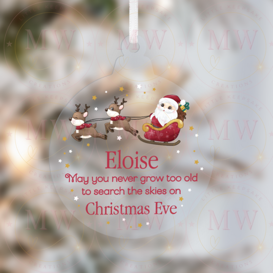 Christmas Acrylic Search the Skies Bauble.