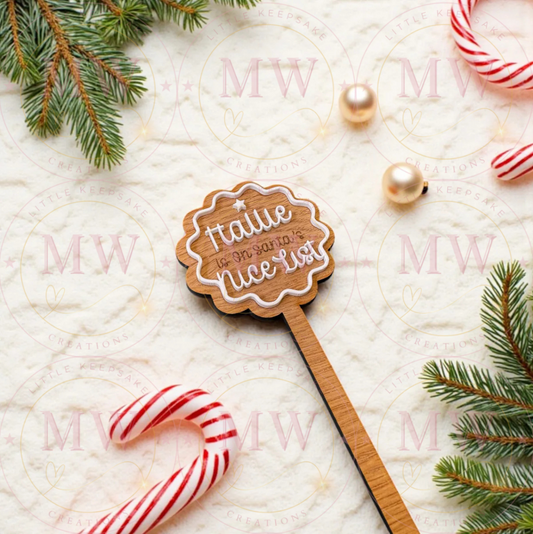 Christmas Nice List Scalloped Wand.