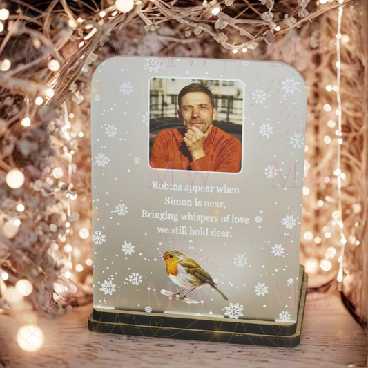 Robins Appear Personalised Tea Light Holder.