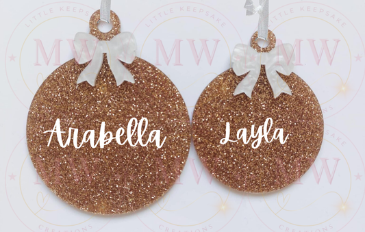 Christmas Personalised Glitter Bauble.