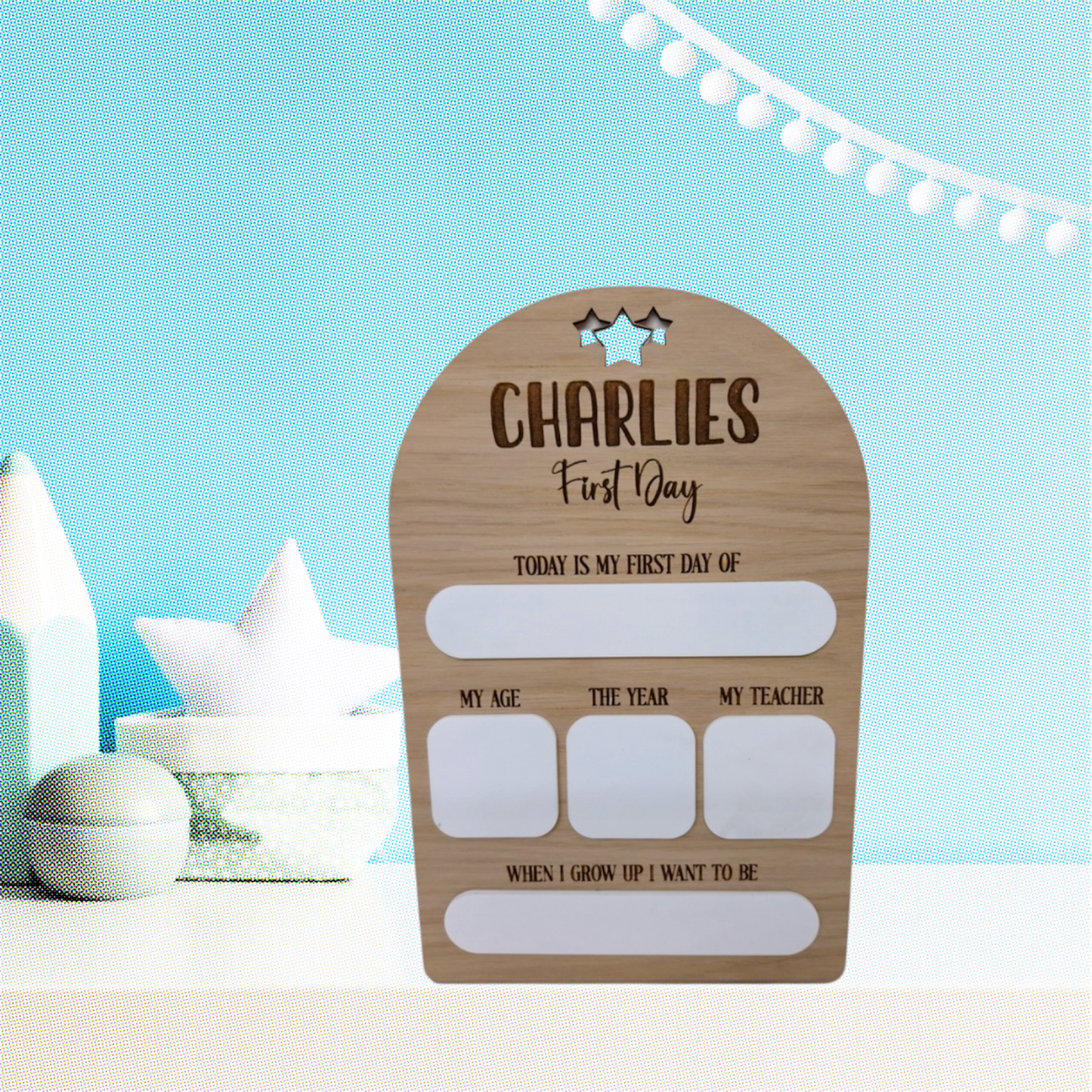 Personalised First Day Oak Board