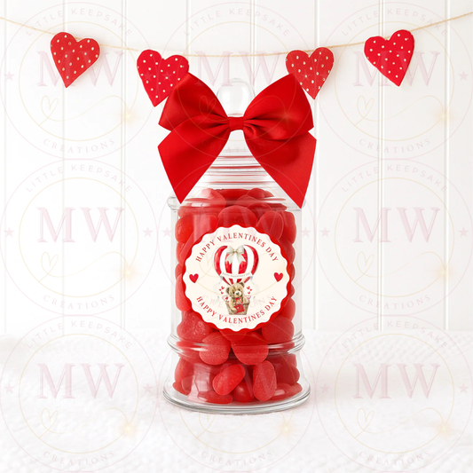 Valentine’s Bear Hot Air Balloon Sweet Jar.