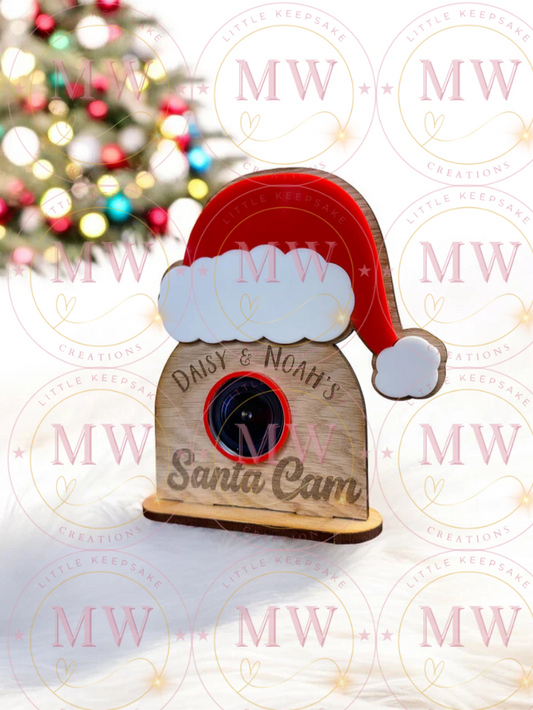 Christmas Wooden Santa Cam Decor.