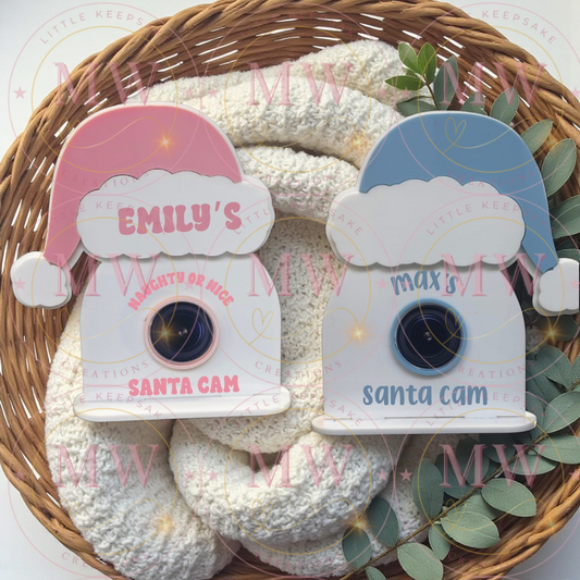 Christmas Acrylic Santa Cam Decor.