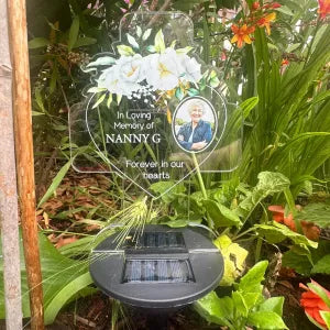 Solar Light Floral Cross Garden Memorial.