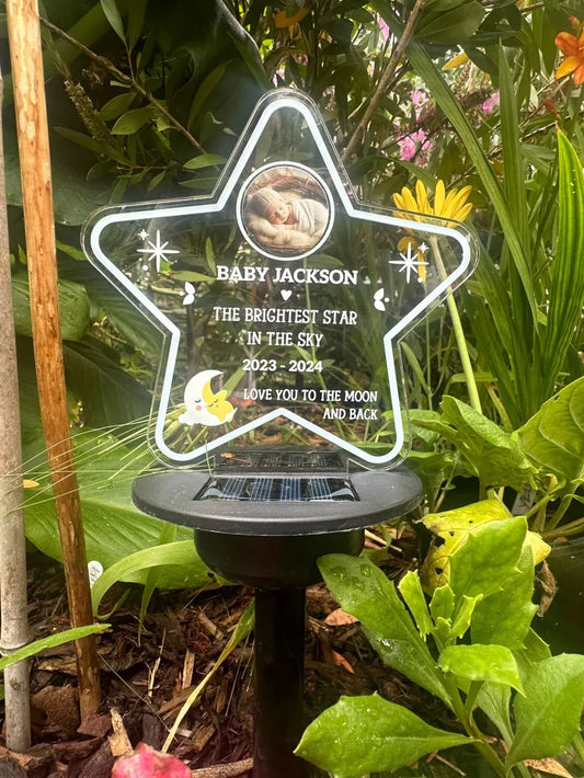 Solar Light Memorial Brightest Star in the Sky Baby Remembrance.