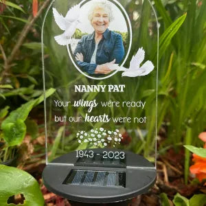 Solar Light Personalised Dove Your Wings Were Ready, Our Hearts Were Not.