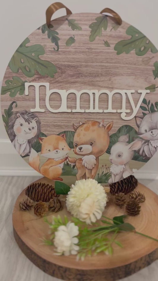 Woodland Theme 30cm Printed Plaque